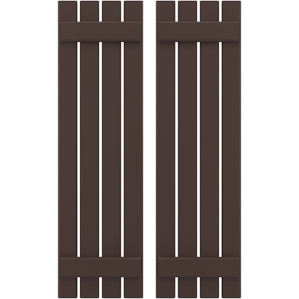 Ekena Millwork Americraft 4-Board, 2 Batten Exterior Real Wood Spaced Board-n-Batten Shutters, ARW101SB415X33TBH, PR ARW101SB415X33TBH - main